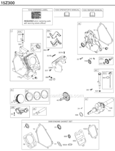Page A Diagram and Parts List for 15Z300 0111-0112 Briggs and Stratton Engine